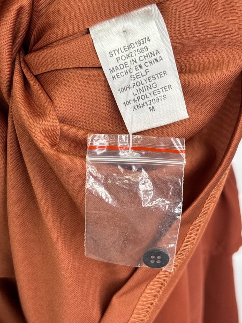 Entro Ruffle Long Sleeve Tiered Midi Dress Rust Size Medium - Picture 6 of 7